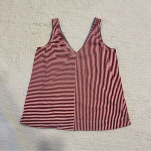 Vineyard Vines Red and White Striped Tank Top Nautical Coastal Sailor Picnic